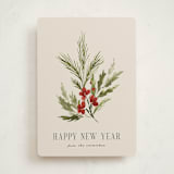 "Simple Sprig" - Holiday Cards in Toasted Almond by Kate Ahn - Front
