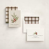 "Simple Sprig" - Holiday Cards in Toasted Almond by Kate Ahn - Assembled