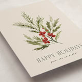 "Simple Sprig" - Holiday Cards in Toasted Almond by Kate Ahn - Detail