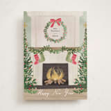 "Cosy Fireplace" - Holiday Cards in Fern by Petra Kern - Front