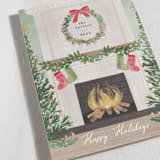 "Cosy Fireplace" - Holiday Cards in Fern by Petra Kern - Detail