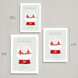 "Golden Gate Globe" - Holiday Cards in Juniper by Laura Bercovich - Formats Available