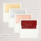 "Snow Drift" - Holiday Cards in Cranberry by Cass Imagines - Envelope Liners