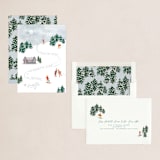 "Ski type" - Holiday Cards in Blue Spruse by Creo Study - Assembled