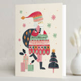 "Sassy Santa" - Holiday Cards in Peppermint by Sarah Knight - Folded Card