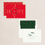 "Hope & Joy" - Holiday Cards in Holly Berry by Corinne Malesic - Assembled