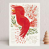 "Holiday Phoenix" - Holiday Cards in Sand by Corie Page - Front