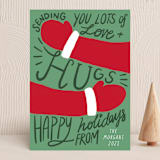 "Sending Hugs" - Holiday Cards in Pine Tree by Elly - Front