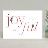 "Joyful Type" - Holiday Cards in Berry by Creo Study - Front