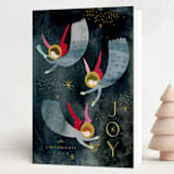 "Glad Tidings" - Holiday Cards in Ink by Eve Schultz - Folded Card