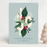 "Joy" - Holiday Cards in Wintermint by Julia Mehoke - Front