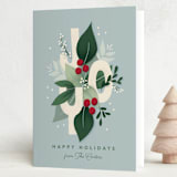 "Joy" - Holiday Cards in Wintermint by Julia Mehoke - Folded Card