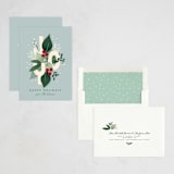 "Joy" - Holiday Cards in Wintermint by Julia Mehoke - Assembled