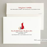 "Polar Friend" - Holiday Cards in Cranberry by Kimberly Morgan - FREE Recipient Addressing