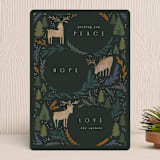 "Reindeer Forest" - Holiday Cards in Noir by Creo Study - Front