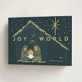 "Nativity" - Holiday Cards in Midnight by Rebecca Durflinger - Folded Card