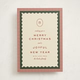 "gingham layers" - Holiday Cards in Cranberry by Ellen Schlegelmilch - Front