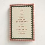 "gingham layers" - Holiday Cards in Cranberry by Ellen Schlegelmilch - Folded Card