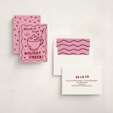 "Holiday Cheer" - Holiday Cards in Raspberry by Jennifer Lew - Assembled