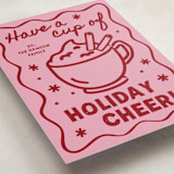 "Holiday Cheer" - Holiday Cards in Raspberry by Jennifer Lew - Detail