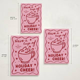"Holiday Cheer" - Holiday Cards in Raspberry by Jennifer Lew - Formats Available