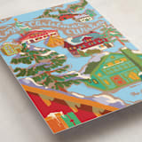 "Cozy Winter Village" - Holiday Cards in Glacier by Jess Franks - Detail