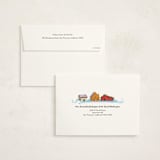 "Cozy Winter Village" - Holiday Cards in Glacier by Jess Franks - FREE Recipient Addressing