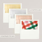 "Happy Plaid" - Holiday Cards in Rudolph by Jackie Crawford - Envelope Liners
