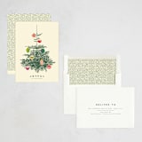 "Retro Tree" - Holiday Cards in Ivory by Baumbirdy - Assembled