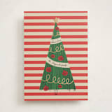 "Pencil Tree" - Holiday Cards in Peppermint by Heather Schertzer - Front