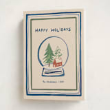 "Snow Globe" - Holiday Cards in Wintermint by Teju Reval - Folded Card