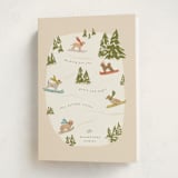 "Snow Dogs" - Holiday Cards in Almond by Vera Lim - Folded Card