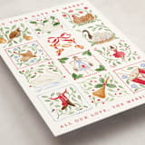 "12 days of Christmas stamps" - Holiday Cards in Cranberry by Sarah Knight - Detail