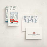 "Moving Along" - Holiday Cards in Pomegranate by Paper Sun Studio - Assembled