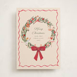 "Nutcracker Wreath" - Holiday Cards in Berry by Teju Reval - Front