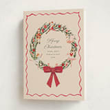 "Nutcracker Wreath" - Holiday Cards in Berry by Teju Reval - Folded Card