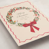 "Nutcracker Wreath" - Holiday Cards in Berry by Teju Reval - Detail