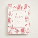 "holiday home toile" - Holiday Cards in Peppermint by Rebecca Durflinger - Front