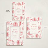 "holiday home toile" - Holiday Cards in Peppermint by Rebecca Durflinger - Formats Available