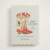 "Howdy Holidays Boots" - Holiday Cards in Fog by Leia Matt - Front