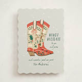 "Howdy Holidays Boots" - Holiday Cards in Fog by Leia Matt - Front