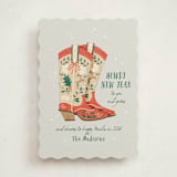 "Howdy Holidays Boots" - Holiday Cards in Fog by Leia Matt - Front