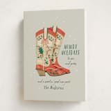 "Howdy Holidays Boots" - Holiday Cards in Fog by Leia Matt - Folded Card