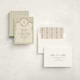 "Wreath Frame" - Holiday Cards in Cream by Robert and Stella - Assembled