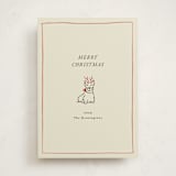 "Scotty Dog" - Holiday Cards in Poinsettia by Becky Nimoy - Front