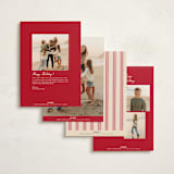 "Sash" - Holiday Cards in Rose by Jennifer Lew - Back of Card Options