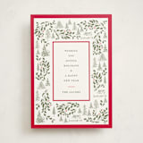 "Village Frame" - Holiday Cards in Cranberry by Baumbirdy - Front
