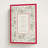 "Village Frame" - Holiday Cards in Cranberry by Baumbirdy - Folded Card