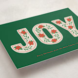 "Poinsettia Joy" - Holiday Cards in Evergreen by Kelly Williams - Detail