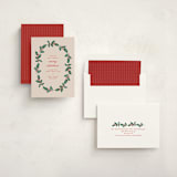 "Classic Holly" - Holiday Cards in Eggnog by Amy Kross - Assembled